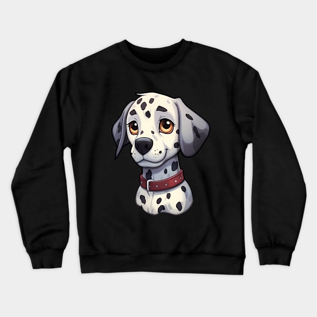 Cute Anime Dalmatian dog Crewneck Sweatshirt by Brilliant Tee Shop